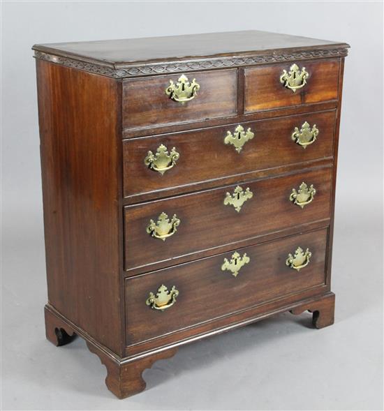 A George III mahogany chest, W.2ft 7in. D.1ft 5in. H.2ft 11in.